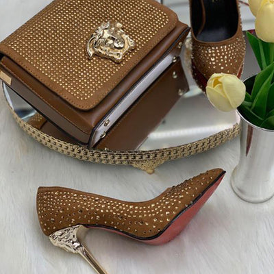 Versace Brown Heels + Purse